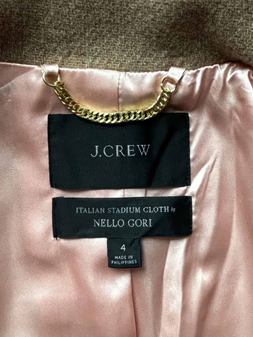J. Crew Light Gray Cocoon Coat - Wool Blend ITALIAN STADIUM CLOTH by NELLO GORI